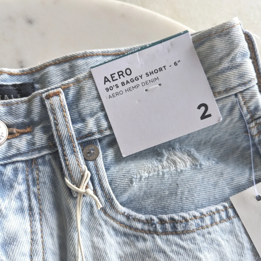 NWT Aeropostale 90's Baggy Hemp Denim Distressed Shorts